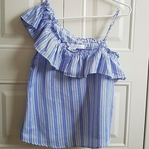 Striped Ruffle Tank